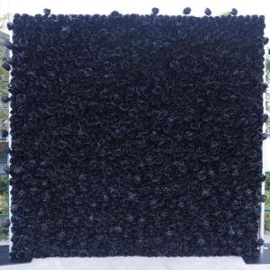 Blumen-Wandpaneel, Schwarze Rose, Gänseblümchen, Künstliche Seide, Hortensie, Rosenblumen-Panel, Hochzeit, Party, Süßigkeiten, Wand, Schaufenster, Festlicher Blumenhintergrund