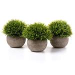 van kunststof groene planten in pot met meerdere lagen gras voor thuis en op kantoor, set van 3 stuks