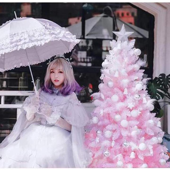 Künstlicher rosa Weihnachtsbaum, Weihnachtsbaum-Kiefer, falscher Sakura-Baum im japanischen Stil, unbeleuchteter, aufklappbarer Weihnachtsbaum, modischer Weihnachtsbaum，Pink-210