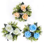 5 x Hochzeits-Blumenringe, Kerzenhalter, künstliche Rosenblumen, Kränze für Tafelaufsätze, Tisch-Party-Dekorationen