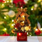 Mini Weihnachtsbaum Künstlich mit LED Beleuchtung Künstlicher Weihnachtsbaum Klein für Weinachtsdekorationen Tischplatte Tannenbaum Geschmückt Tisch Weihnachtsbaum mit Ornament
