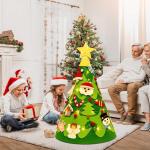 Driedimensionale doe-het-zelf vilten kerstboom kinderset, 75 cm, kerstboom met verlichting, kerstknutselen voor kinderen, met 26 afneembare ornamenten, kerstdecoratie voor kinderen