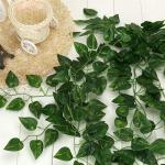 Kunstklimopslinger, 84 poten, 12 strengen, bladeren, wijnstokken, groene planten, slinger, ophanging, , canvas, achtergrond, bruiloft, boog, muur, jungle, tafel, feest, decoratie,