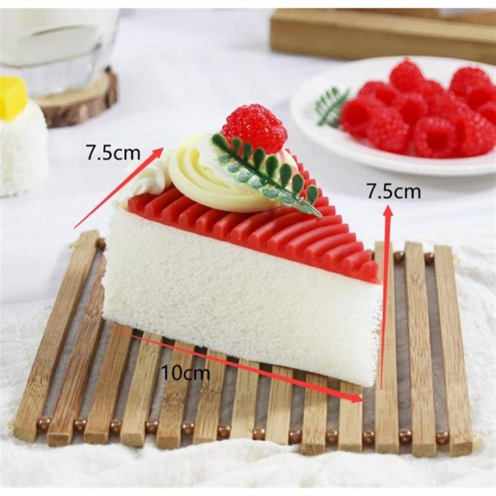 Fake Kuchen künstliche Kuchen 8Pcs Gefälschte Scheibe Kuchen Gefälschte Lebensmittel Shop Kuchen Display Party Dekoration Scheibe Faux Kuchen Modell Realistisches Essen
