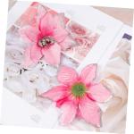15st Weihnachtsblume Weihnachtsstern Blumen Weihnachtsbaumspitze Gefälschter Weihnachtsstern Weihnachtsbaum Glänzende Blumen Mini-Kranz Outdoor-dekor Blumendekoration Rosa Plasti
