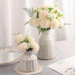 , 20 stuks dahlia-bloemen met bladeren en stelen, doe-het-zelf crème dahlia schuim bloem voor bruiloft boeketten bloemen centerpieces arrangementen feesttafels woondecoratie