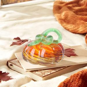 Herbstdeko Tischdeko Glas Kürbis,Herbst Dekoration Kürbisfigur für Herbsternte Dekor,8cm Glas Kürbis Sammelfiguren Tischakzent für Tischdeko,Erntedankfest Thanksgiving Hallowe