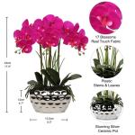 44 cm kunstorchideeën Phalaenopsis kunstbloemen als echt decoratief orchidee bonsai kunstplant arrangement in keramische pot voor tafel woonkamer wooncultuur decoratie