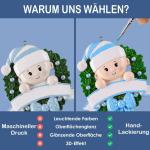 Gepersonaliseerde kersthangers met naam Baby's eerste Kerstmis - 2023 kunsthars kerstboomversiering, gepersonaliseerde , cadeaus voor baby's, zoons, kleinkinderen, bloemenkrans