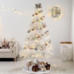 Künstlicher Weihnachtsbaum Weißer Weihnachtsbaum Fichte Tannenbaum Künstlich mit Stabilem Metallständer, Christmas Tree für Festliche Weihnachtsdekoration(180CM/6FT)