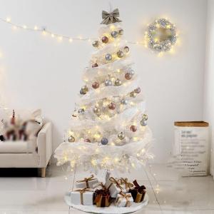 Künstlicher Weihnachtsbaum Weißer Weihnachtsbaum Fichte Tannenbaum Künstlich mit Stabilem Metallständer, Christmas Tree für Festliche Weihnachtsdekoration(180CM/6FT)
