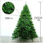 Künstlicher 4 5 6 7 8 Fuß großer Weihnachtsbaum, hochwertiger unbeleuchteter Weihnachtsbaum mit Scharnier und Metallständer, einfache Montage, für drinnen und draußen, 240 cm
