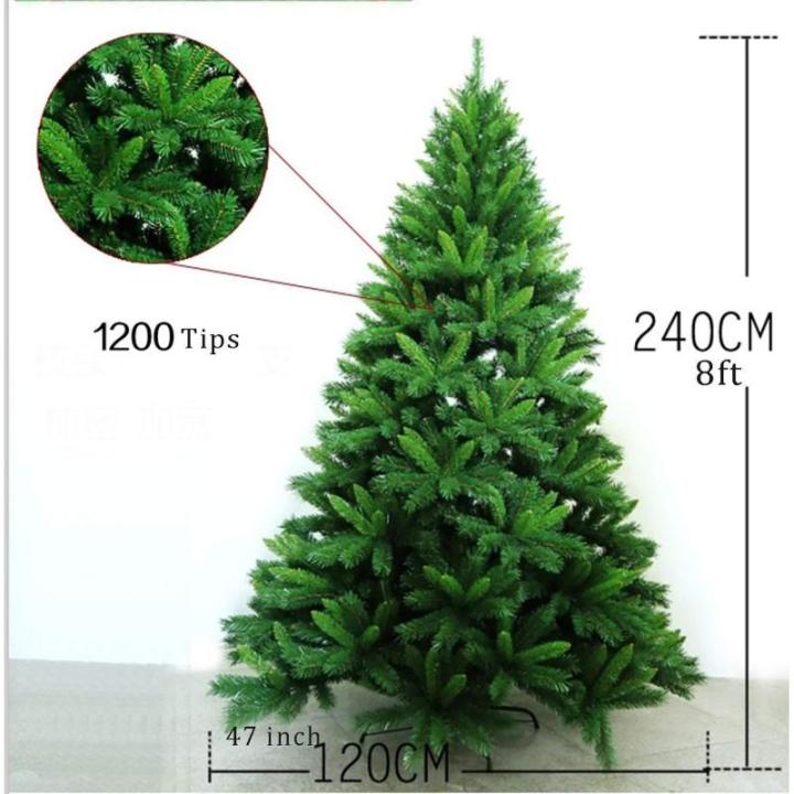 Künstlicher 4 5 6 7 8 Fuß großer Weihnachtsbaum, hochwertiger unbeleuchteter Weihnachtsbaum mit Scharnier und Metallständer, einfache Montage, für drinnen und draußen, 240 cm