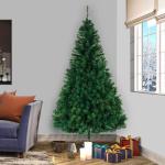 2,44 m künstlicher Weihnachtsbaum, unbeleuchtet, künstlicher Weihnachtsbaum mit Scharnier, 1138 Zweigspitzen und faltbarem Metallständer, Weihnachtsweihnachtsbaum für Zuhause, 