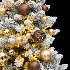 Künstlicher Weihnachtsbaum Klappbar Christbaum Kunstbaum Weihnachten Künstlicher Weihnachtsbaum Dekobaum Tannenbaum für Weihnachten Dekoration 150 LEDs & Kugeln 120 cm Grün und