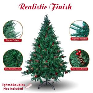 Künstlicher Bleistift-Weihnachtsbaum, 2,1 m, künstlicher Weihnachtsbaum, grün, Festliche Dekoration, buschiger Weihnachtsbaum für den Innenbereich, für Partydekoration (Größ