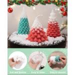 3 stuks kerstkaars mal siliconen, kerstboom kaars mal, DIY siliconen mal, kaars siliconen voor DIY geurkaars, kaars voor het gieten van kerstboom, kaars voor kerstdecoratie