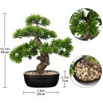 Kunstbonsai Natuurgetrouwe kunstplant als echte kunstmatige bonsaiboom met pot voor badkamer, kantoor, vensterbank, decoratie, hoogte 40 cm