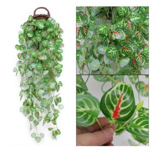 Nep klimop muur woondecoratie groene bladeren voor hotel en bruiloft tuin huis kunstmatige bladeren decor opknoping kunstmatige plant (rood hart bladeren)