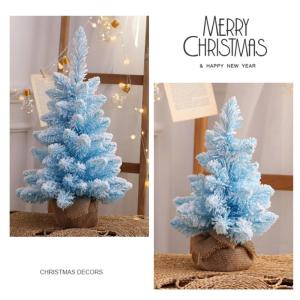 Home Table Tip Künstlicher rosafarbener Weihnachtsbaum aus Kiefernholz, Mini-Weihnachtsbaum mit Beflockung, realistische Weihnachtsdekoration für Heimbüro-Dekorationen, Tischdek