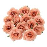 Künstliche Blumen, 30 stücke Echt Aussehende Schaum Gefälschte Rosen mit Stielen for DIY Hochzeit Bouquet Handwerk Party Valentinstag(Orange)