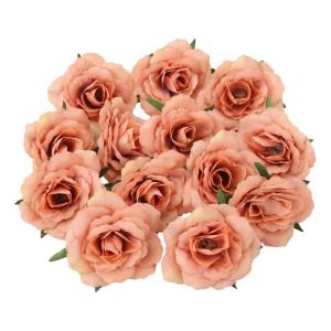 Künstliche Blumen, 30 stücke Echt Aussehende Schaum Gefälschte Rosen mit Stielen for DIY Hochzeit Bouquet Handwerk Party Valentinstag(Orange)