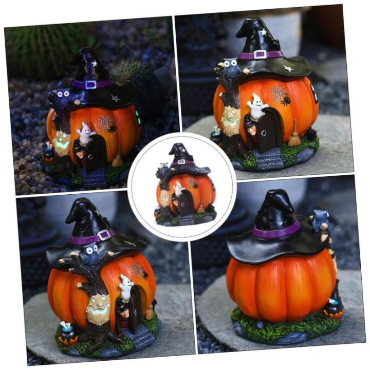 LED Decor 2 Stuks Decoraties In Pompoen Heksenwinkel Nachtkastje Eetkamer Decoratief Oplichtend Ornament Verschillende Lichten Knutselen Donkere LED Craft Lantaarn Griezelig