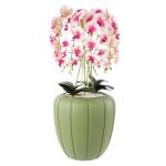 Kunstorchidee, cascade, bloemenboeket, crèmerosa in pot, groen, 90 cm hoog, rubberen bloemen, 5 scheuten, decoratie voor thuiskantoor
