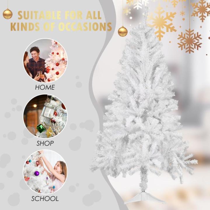 Kunstkerstboom Nordmann-spar 120 cm, 225 takken, dennenboom klein, spuitgieten, wit, Cushhom