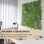 wand, bosgroen, 100 x 100 cm, groen voor binnen en buiten, uv-bestendig, onderhoudsvriendelijk en duurzaam, verticale tuin voor een feel-good sfeer en een fris kamerdesign