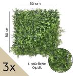wand, bosgroen, set van 3, elk 50 x 50 cm, groen voor binnen en buiten, uv-bestendig, onderhoudsvriendelijk en duurzaam, verticale tuin voor een feel-good sfeer en