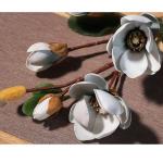 Kunstblumen Künstliche Retro-Magnolienblume mit Vase – Seidensimulationsblüte für Zuhause, Veranda und Event-Dekoration – lebensecht für jeden Anlass