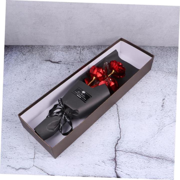 1 Stück 3 Geschenkrosen Künstliche Rosen Romantische Rosen Hochzeitsdekoration Romantische Krippendekoration Hochzeitsblumen Kunstfolie Roségoldfolie Rosenstrauß Rot