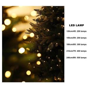Fichten Weihnachtsbaum mit Licht, Künstlicher Weihnachtsbaum mit Metallständer und Aufklappbaren Zweigen, Erstklassige Weihnachtsdekoration(300cm/10ft)