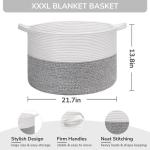 Opbergmand kinderkamer, mand opslag, wasmand kinderen, grote mand, kerstboommand, mand voor dekens, babyspeelgoed, gevlochten mand, 55 x 35 cm, grijs