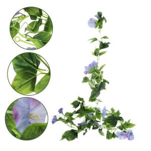 Ceramic Ornaments Gelbe künstliche Weinrebe, Prunkwinde, Pflanze, Hochzeitszeremonie, Dekorationen, Blumen, Haushaltsblume, Ziergirlande, künstliche Blumenrebe, zarter Bogen, Blu