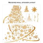 Gouden kerstboom raam klampt stickers voor glas, grote doe-het-zelf statische muur raam deur muurschildering showcase sticker sticker (1 stuks)