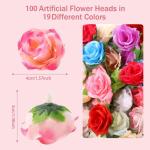 80 stuks kunstbloemen, kunstbloemen, rozen, kunstbloemen, kunstbloemen, namaakrozen, decoratie, zijden bloemen, kunstbloemen om te knutselen, voor bruiloft, feest, decoratie, doe-h