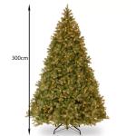 7Ft Vorbeleuchteter künstlicher Weihnachtsbaum aus voller Tanne, Weihnachtsdekoration mit Zweigspitzen, Einfache Montage, Zusammenklappbarer Metallständer,XL