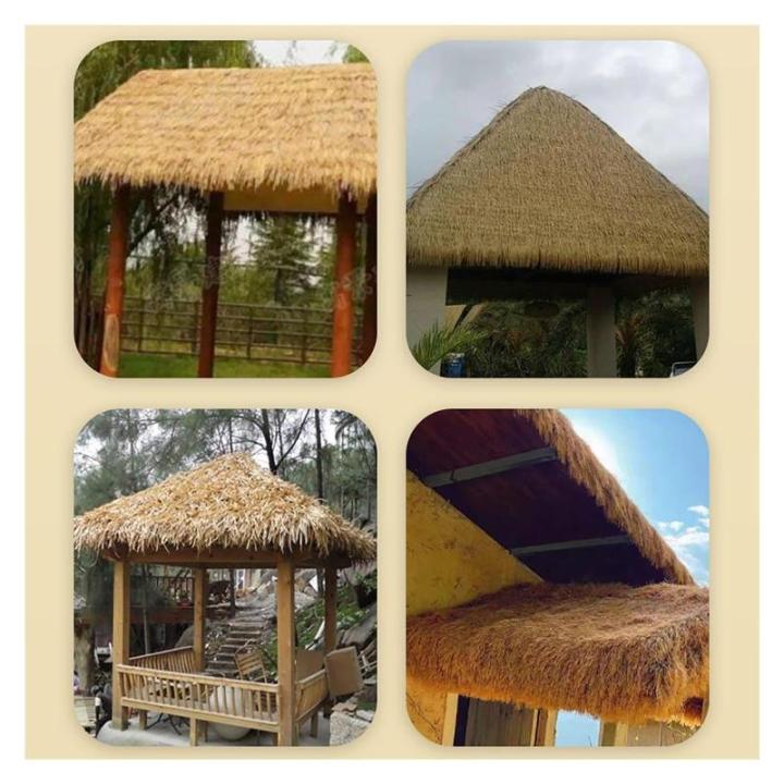 Kunststrodak, kunststrorol, kunststof PE-strodak, kunstpalmdak, panelen, grasdak, kunststrotegels, palmstrorollen, voor bar, tuin, terras, paviljoenen, strandparasol
