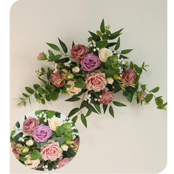 Hängende Blumen for Die Eröffnungszeremonie, Bühne Und T-Bühne Fertiges Blumenarrangement, Willkommensschild Und Hängende Blumen Auf Der Plakatwand(Roze)