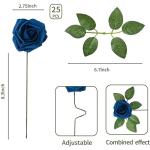 25 stks Echt uitziende Nep Rose Head, Faux Bloemen Realfor DIY Bruiloft Boeketten Centerpieces Arrangementen Party Home Decorations, Blauw