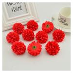 mooie kunstmatige krans bloem panelen 200 stks goedkope 5 cm zijden chrysant hoofden home bruiloft decoratie muur krans voor de tuin maken deur nep (kleur: rood)