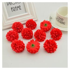 mooie kunstmatige krans bloem panelen 200 stks goedkope 5 cm zijden chrysant hoofden home bruiloft decoratie muur krans voor de tuin maken deur nep (kleur: rood)