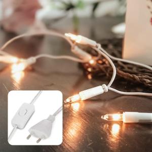832051 Mini-lichtketting voor , 20 reservelampen, heldere warme verlichting, verlicht 2,85 m, witte lichtketting met 20 lampjes met stekker voor Kerstmis < 59 lumen