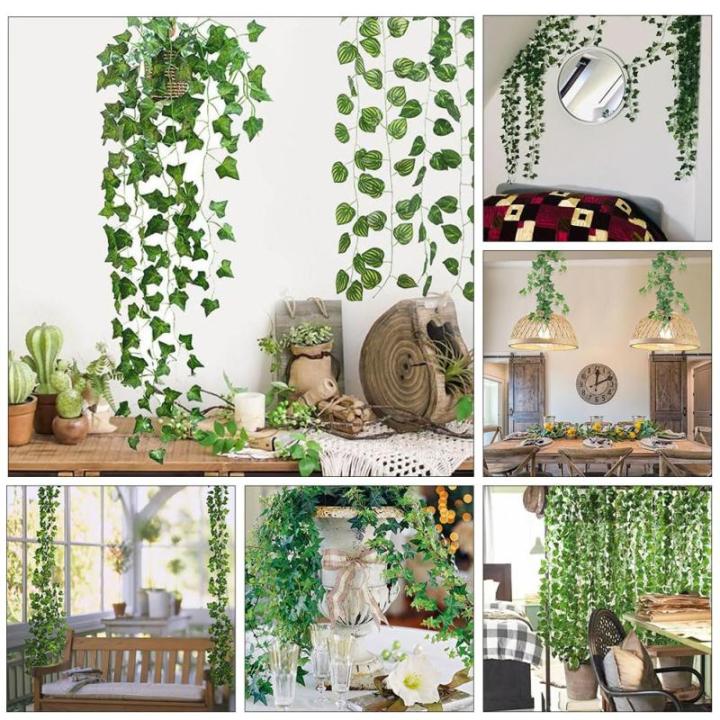 Kunstklimopslinger, 180 cm, kunstklimopslinger, kunsthangplant, hangende hangende hangende kunstbladeren, klimopranken, decoratie, voor kamer, feest, wanddecoratie