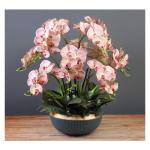 Kunstblumen Künstliche Pflanzen, Orchideen-Blumenarrangement – ​​Elegante Orchideen-Bonsai-Dekoration, künstliche Blumen mit Porzellanvase für jeden Anlass