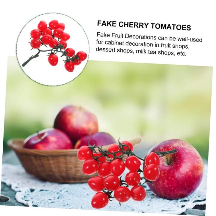 3 Stück Schnur Simulierte Kirschtomaten Künstliche Tomaten Früchte Lebensechte Kirschtomaten Künstliche Zypressen Girlande Dekorationen Für Zuhause Künstliche Früchte