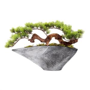 Künstlicher Bonsai-Baum Künstlicher Bonsai-Baum, Kunsttopfpflanze, Tischaufsteller, Kunstbonsai, japanische Kiefer, Bonsai-Kunstpflanzen mit Harzschalen-Pflanzgefäß for Heimdek