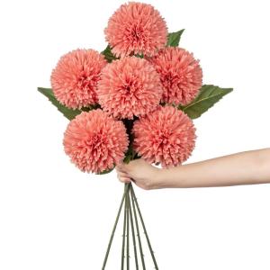 10 cm grote kunstbloemen hortensia met 63 cm lange steel, 6 stuks roze kunstmatige hortensia bloemen, kunststof bloemen hortensia voor bruiloftsdecoratie, woondecoratie, kantoor, t